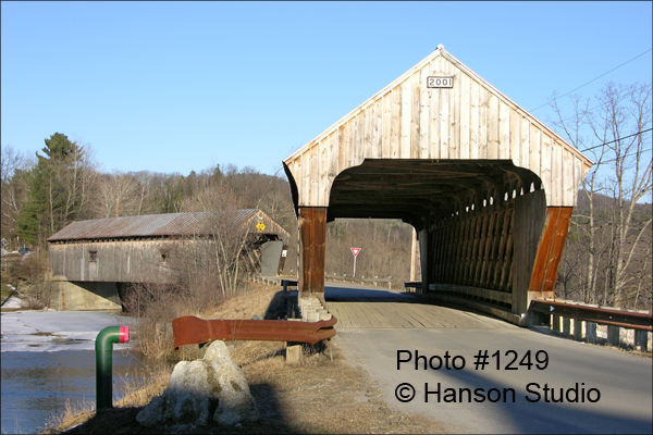 Hartland, VT - Willard Bridge and The New North Hartland Bridge - Spring